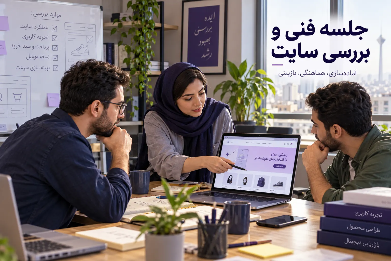 تصویرسازی جلسه فنی تیم توسعه برای بررسی اتصال سایت اختصاصی به درگاه پرداخت